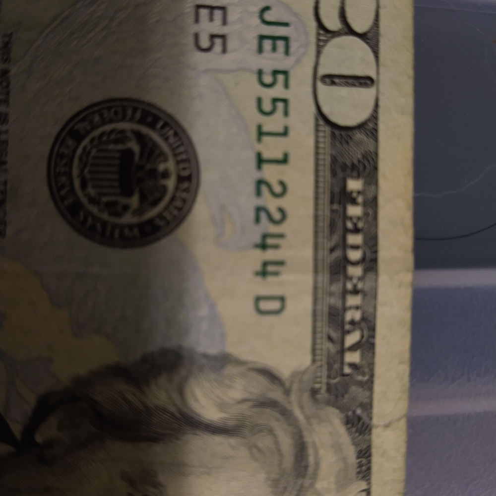 20 dollar bill fancy serial number